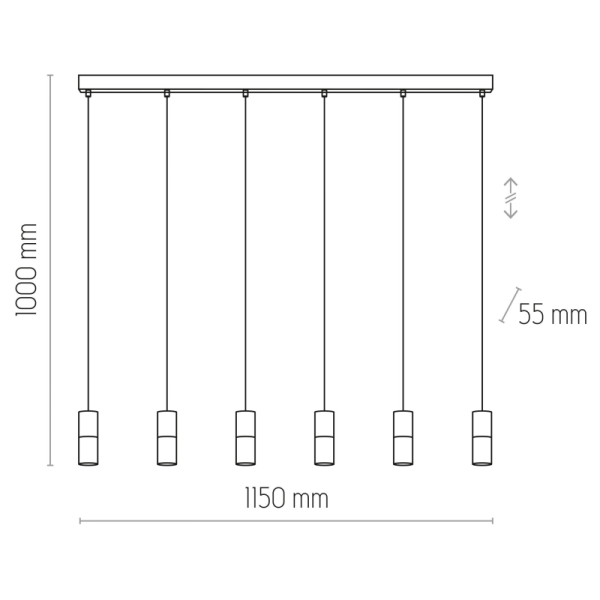 TK-Lighting ELIT BLACK/WOOD  6 6312