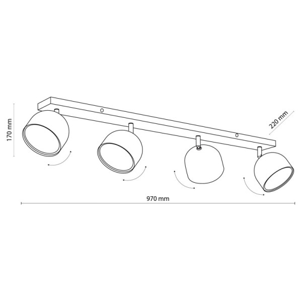 TK-Lighting ALTEA WHITE 4 6516