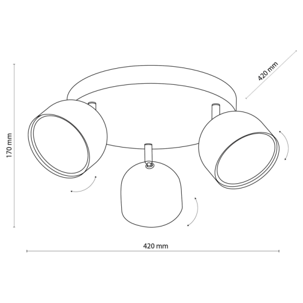 TK-Lighting ALTEA BLACK 3 6519