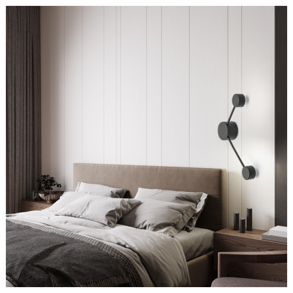 TK-Lighting AVIA BLACK KINKIET 2 P? 6808