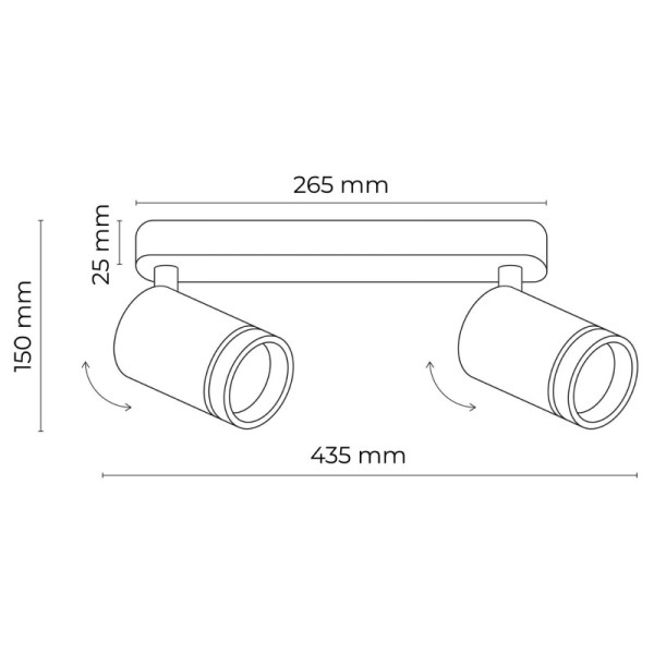 TK-Lighting JET BLACK 2xGU10 6912