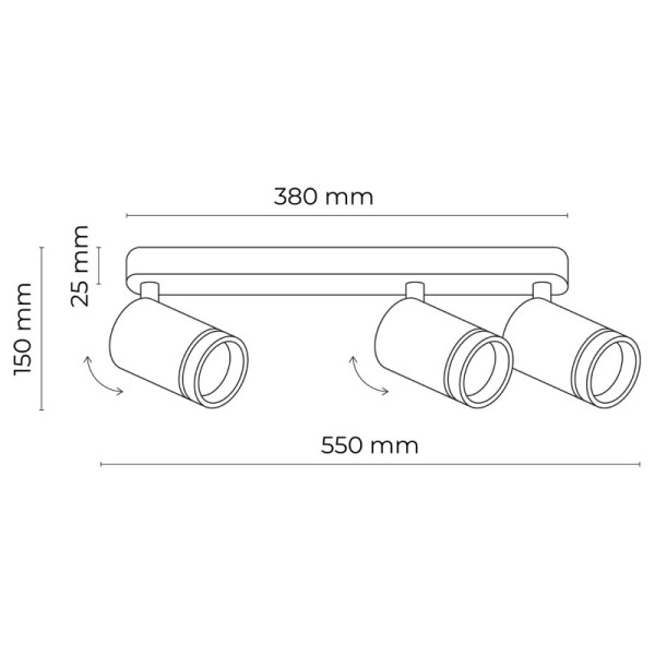 TK-Lighting JET WHITE  3*GU10 6915