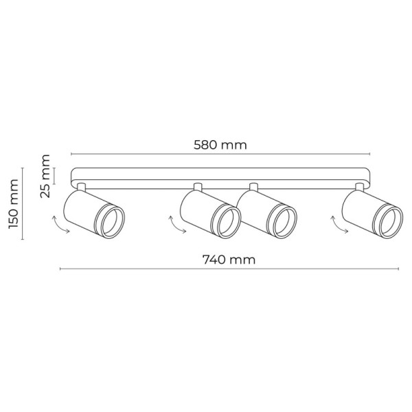 TK-Lighting JET WHITE 4*GU10 6917