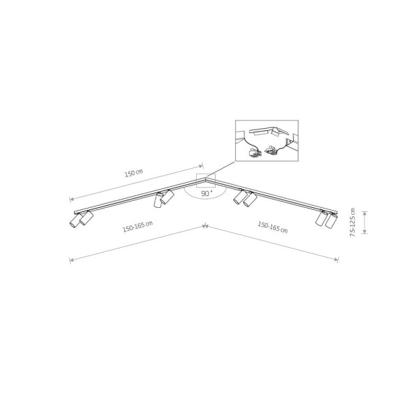Спот Nowodvorski 7755 Mono corner GU10 8x10W IP20 Bl