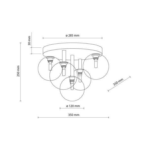TK-Lighting NILOS BLACK / GOLD 5 758