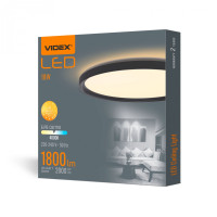 LED світильник з декоративною підсвіткою круглий VIDEX DL3R 18W 4000K Чорний
