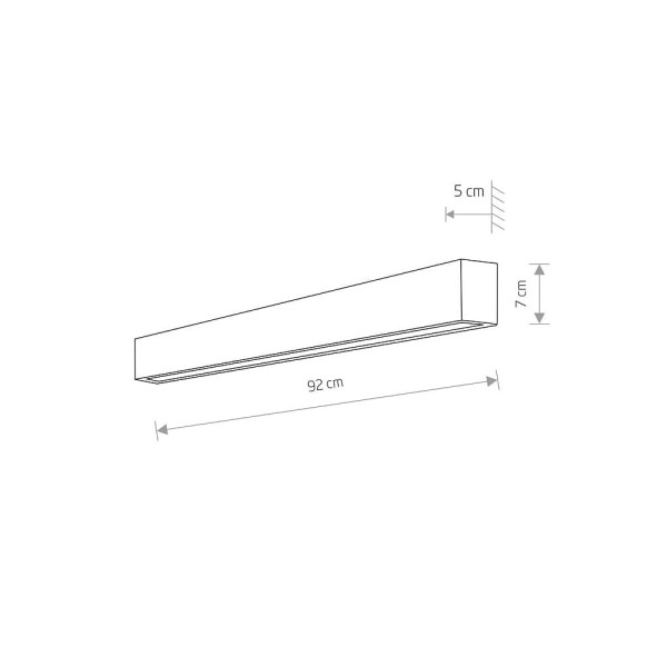Світильник Nowodvorski 7567 Straight wall led T8LED 1x16W 3000K 3200Lm IP20 Wh