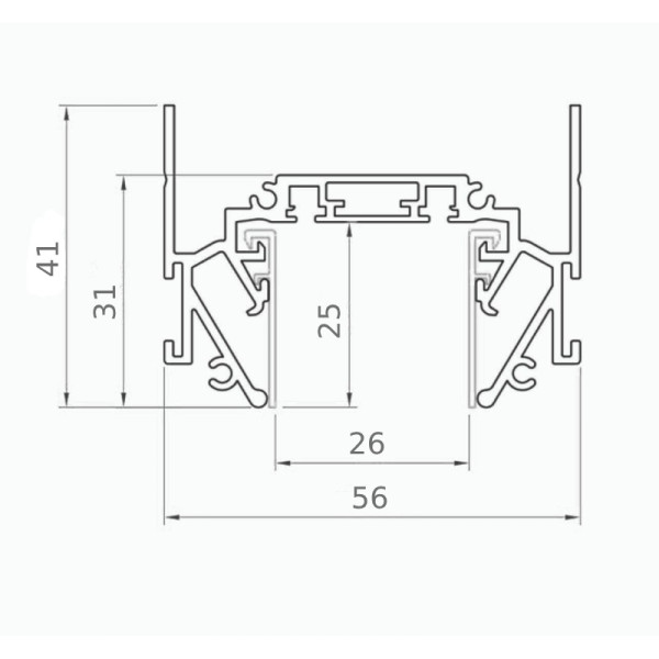 Профіль для натяжних стель ультратонкої магнітної шини 2м HILDIS SLIM CS0702 BK