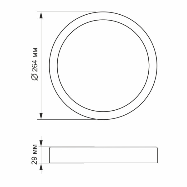 LED Світильник круглий накладний VIDEX 24W 5000K White