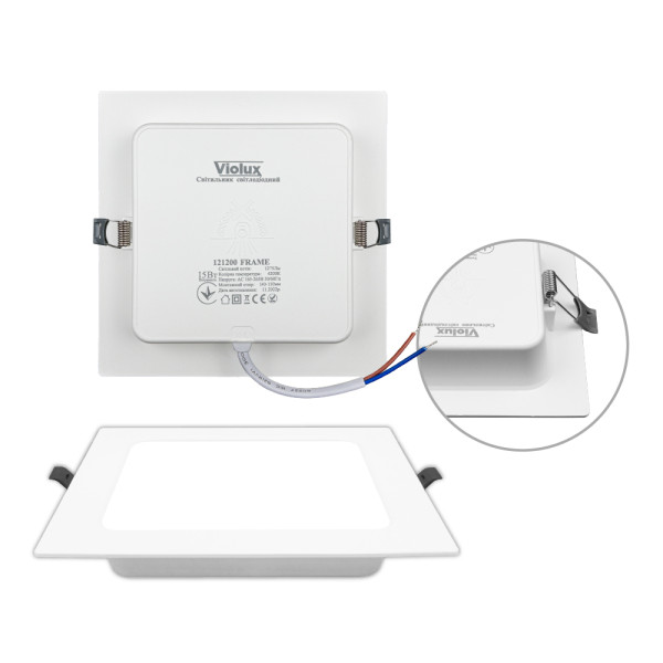 Світильник LED даунлайт Violux FRAME 15W 4200K квадрат IP20 ( 121200 )